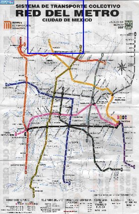 Transporte mapa de Cidade do Mexico