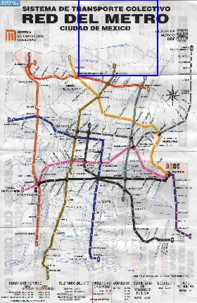 Transporte mapa de Cidade do Mexico