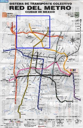 Transporte mapa de Cidade do Mexico