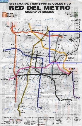 Transporte mapa de Cidade do Mexico