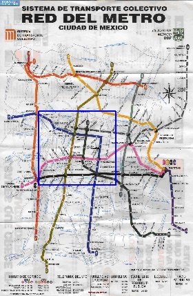 Transporte mapa de Cidade do Mexico