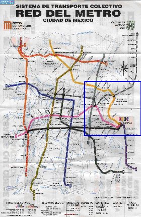 Transporte mapa de Cidade do Mexico