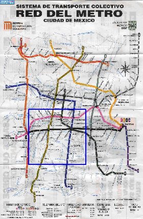 Transporte mapa de Cidade do Mexico