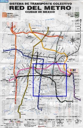 Transporte mapa de Cidade do Mexico