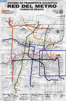 Transporte mapa de Cidade do Mexico