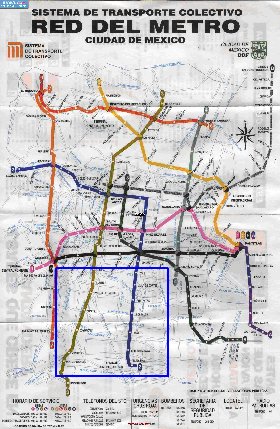 Transporte mapa de Cidade do Mexico