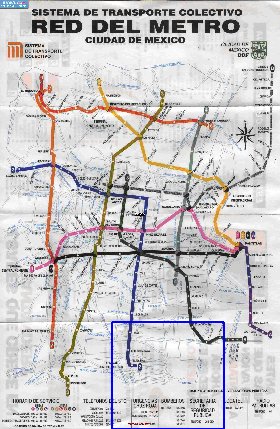 Transporte mapa de Cidade do Mexico