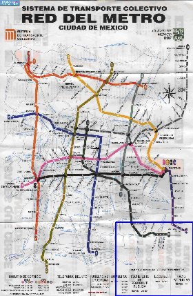 Transporte mapa de Cidade do Mexico