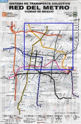 Transporte mapa de Cidade do Mexico