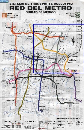 Transporte mapa de Cidade do Mexico