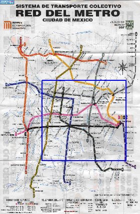 Transporte mapa de Cidade do Mexico