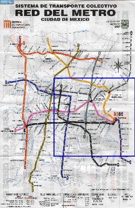 Transporte mapa de Cidade do Mexico