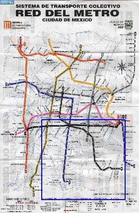 Transporte mapa de Cidade do Mexico