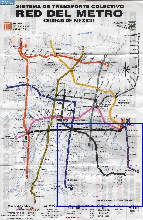 Transporte mapa de Cidade do Mexico