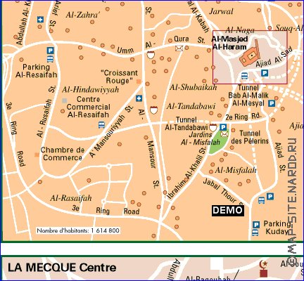 carte de La Mecque