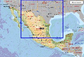 Administratives carte de Mexique en anglais