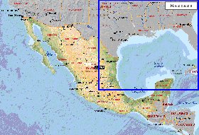 Administratives carte de Mexique en anglais