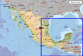 Administrativa mapa de Mexico em ingles