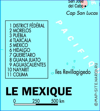 Administratives carte de Mexique