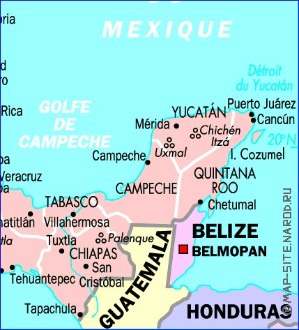 Administrativa mapa de Mexico em frances