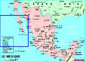 Administrativa mapa de Mexico em frances