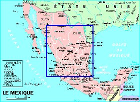 Administrativa mapa de Mexico em frances