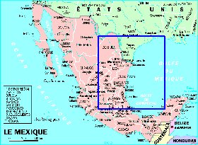 Administrativa mapa de Mexico em frances