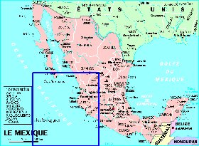 Administrativa mapa de Mexico em frances