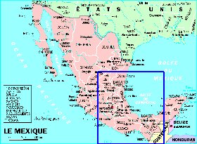 Administrativa mapa de Mexico em frances