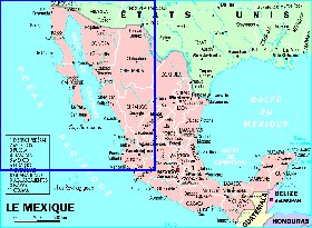 Administrativa mapa de Mexico em frances