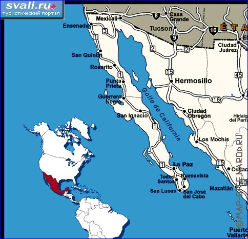 mapa de de estradas Mexico em frances