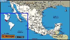 mapa de de estradas Mexico em frances