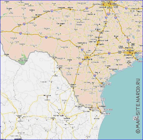 carte de Mexique en anglais