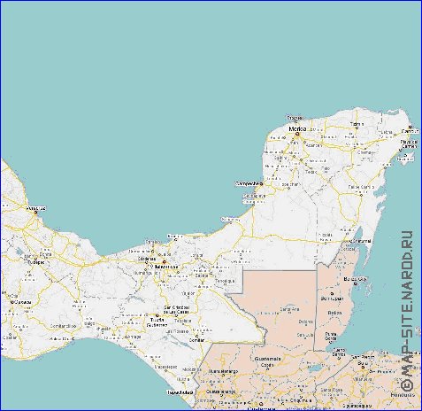 carte de Mexique en anglais