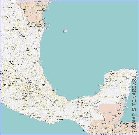 carte de Mexique en anglais