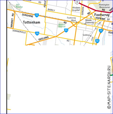 carte de Melbourne en anglais