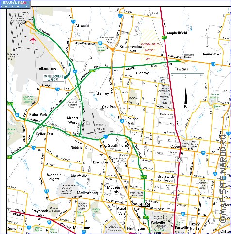 carte de Melbourne en anglais