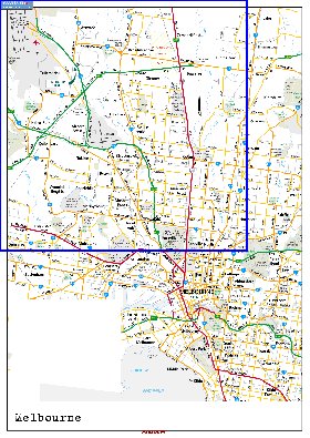 carte de Melbourne en anglais