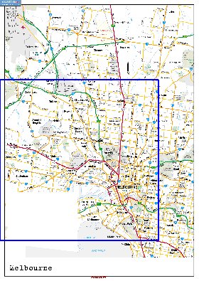 carte de Melbourne en anglais