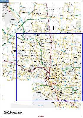 carte de Melbourne en anglais