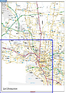 carte de Melbourne en anglais