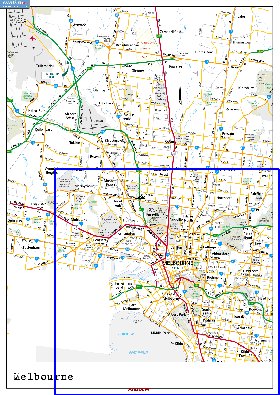 carte de Melbourne en anglais