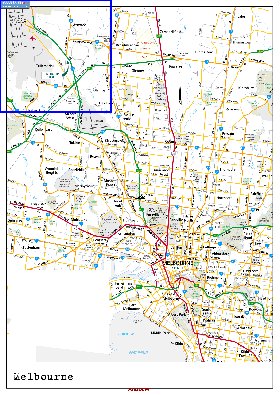 carte de Melbourne en anglais