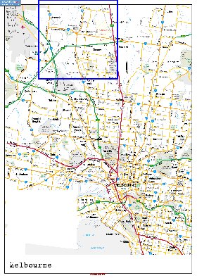 carte de Melbourne en anglais