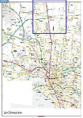 carte de Melbourne en anglais