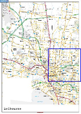 carte de Melbourne en anglais