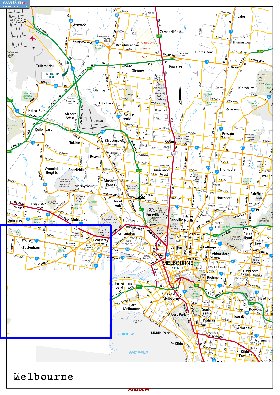 carte de Melbourne en anglais