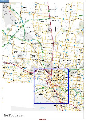 carte de Melbourne en anglais