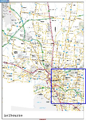 carte de Melbourne en anglais