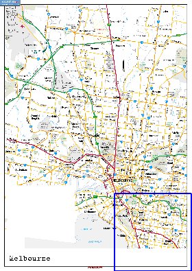 carte de Melbourne en anglais